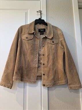 Vintage Fabio Suede Jacket in Light Tan - Genuine Leather